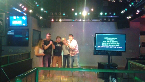Group singing Karaoke